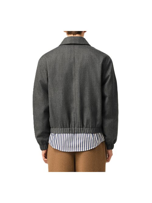 Giacca imbottita con zip in gabardine di lana Ami de Coeur. Ami Paris | HJK830.WV0216A189 CARBON GREY